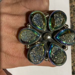 M&S Native American handmade druzy flower size 9